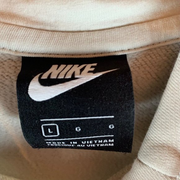 Nike Women's Funnelneck Activewear Cream Pull Over Hooded Sweatshirt Size L 8441 - Picture 3 of 9